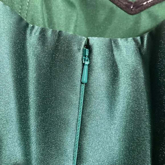 Alfred Sung forest green satin long dress size 14 - Picture 8 of 15
